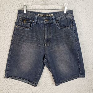Phat Farm Denim Shorts Men 32 Classic Fit Vintage Y2K Hip Hop Style - DISTRESSED